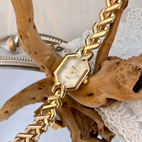 Montre pour femme avec boîtier carré en or, décorée de strass, cadran serti de diamants, style hip-hop, montre-bracelet à quartz PRO27