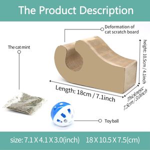 Grattoir à chat écologique de haute qualité en carton ondulé avec 5 coussinets de remplacement, grattoir à chat réversible - Product Image 4