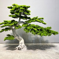 Künstliche Pflanzen nach Maß 200cm 300cm Höhe Künstlicher Großer Baum Zimmerpflanze Dekorativer Grüner Kiefern-Bonsai-Baum