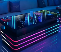 Table de bar futuriste à miroir infini 3D LED : Table de cocktail éclairée par LED RGB en acier inoxydable pour KTV et club