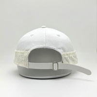 Casquette de baseball en coton avec broderie ton sur ton personnalisée, logo, nœud floral en dentelle détachable, chapeau structuré tendance pour femme