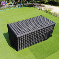 Tente Gonflable Commerciale Noire Grande Tente Disco Gonflable Portable Tente de Soirée Gonflable avec Éclairage LED