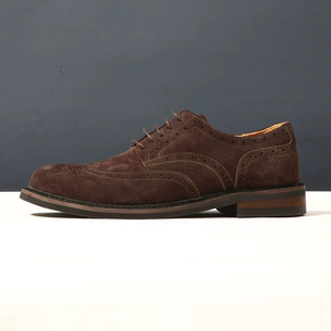 <span class=keywords><strong>Scarpe</strong></span> Derby Brogue Vintage Fatte a Mano per <span class=keywords><strong>Uomo</strong></span>, Allacciate, Casual, in Pelle Scamosciata, Stile Britannico - Product Image 2