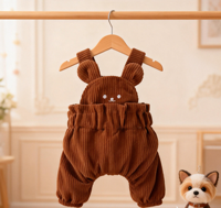 Vêtements pour animaux de compagnie : Tenues mignonnes en une seule pièce adaptées aux petits chiens et chats. Pantalons en velours côtelé avec ceinture, pantalons avec ceinture à motif d'ours. Vente en gros