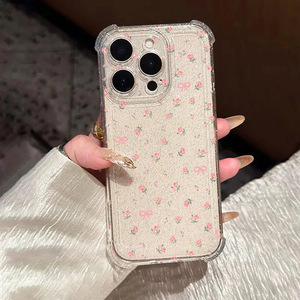 เคสโทรศัพท์แบบเต็มจอ ลายดอกไม้เล็กๆ วิบวับ สำหรับ iPhone 17 Pro Max ใช้ได้กับ iPhone 14/15, iPhone 13 แบบเต็มตัว 12 แบบนิ่ม - Product Image 6