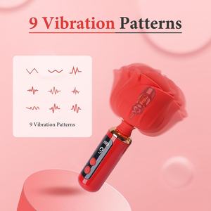 Vibrateur à baguette Rose Sex Toy Vibrateur à baguette et stimulateur de clitoris Vibrateur avec écran LCD Rose Jouet pour adulte 9 modèles de plaisir - Product Image 3