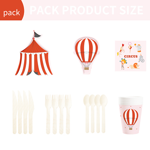 DAMAI Kids Birthday Party Tableware Kit Carnival Circus Dinner Set Plates Cups Napkins Circus Baby Birthday <b>Decorations</b> - Product Image 4