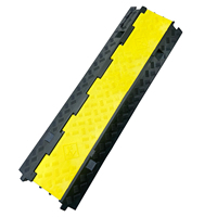 Reductor de Velocidad de Goma de 50 mm de Altura, Velocidad de Tráfico de 10-15 mph, Amarillo+Negro, Antipresión, Instalación Fija Portátil para Concreto