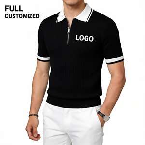 Polo pour homme à séchage rapide ODM/OEM, tricoté extensible, imprimé, avec poche, anti-plis, coupe ajustée, pour le bureau, les affaires ou le golf - Product Image 1