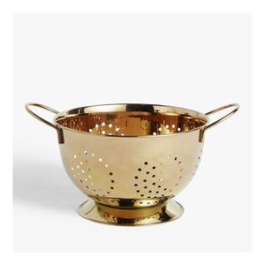 Large Capacity Stainless Steel Perforated <b>Colander</b> Basket for Kitchen Use Rust-Resistant & Eco-Friendly Drainage Copper Plated - Product Image 5