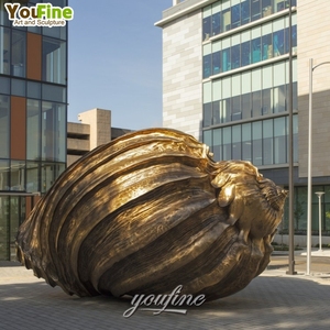 Escultura de Concha Marina de Bronce Personalizada para Decoración de Parques al Aire Libre, Estatua de Metal Moderna para Jardín - Product Image 3