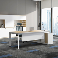 Mobilier moderne pour bureau de direction Bureau de PDG Table de bureau de luxe MFC Bureau d'ordinateur de direction en forme de L