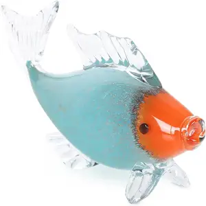 Hand Blown Glass Fish Figurines Ornament Crystal Decor and Suncatchers