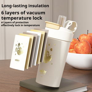 Tasse à poignée portable <span class=keywords><strong>Mickey</strong></span> Minnie en acier inoxydable de grande valeur avec double boisson et paille mignonne pour le <span class=keywords><strong>café</strong></span> et les canettes thermos - Product Image 3