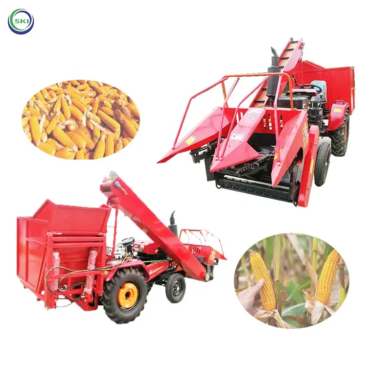 Machine de récolte et de décorticage de maïs à sac à dos à 2 rangées Machine de récolte de maïs moissonneuse-batteuse montée sur mini-tracteur