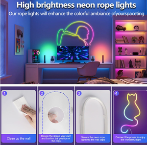 High Lumen Bendable Silicone <b>LED</b> Neon <b>Strip</b> <b>Light</b> IP65 <b>Waterproof</b> Vibrant Color for Indoor Outdoor Cafe Garden - Product Image 5