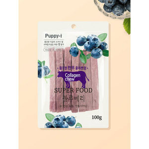 Orgánico 100g Pet Korean Been Colágeno Goma Arándanos Masticable Ojo Hinchado Perro Snack Carne y Pollo Sabor Alto en Proteína - Product Image 1