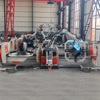 Robot de soldadura de patas de torre para importación de modelos 3D, sin programación, con detección automática de soldadura para trabajos de soldadura de refuerzos de placas de acero de 50 mm de espesor en torres.