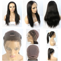 Pelucas de cabello humano brasileño 360, pelo Frontal de encaje prearrancado, liso, ondulado, rizado, KS, Yaki,Natural y de Color, 360