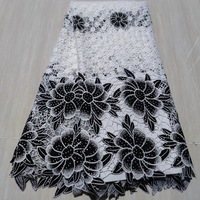 Robe et jupe en coton brodé de dentelle nigériane respirante pour femmes nouveau tissu de dentelle africaine de conception