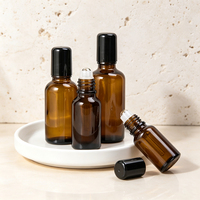 Bouteilles en verre ambré vides en gros avec bille roll-on pour huiles essentielles – 5ml, 10ml, 15ml, 20ml, 30ml, 100ml, 1oz