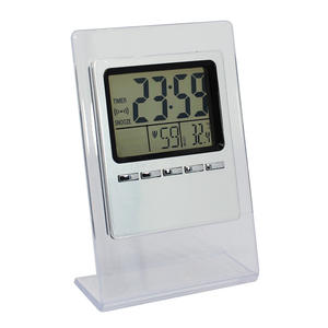 Horloge de bureau électronique transparente moderne pour la maison, avec affichage de la température et fonction de répétition - Product Image 3