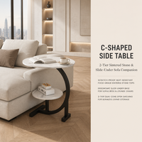 Table d'appoint ronde moderne et minimaliste de style appartement, mobile, pour chevet ou balcon, avec 2 étagères