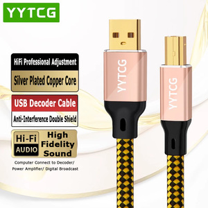 YYAUDIO T3 câble de données DAC USB-A à B câble de décodeur Audio USB ligne de connexion de carte son plaqué or - Product Image 2