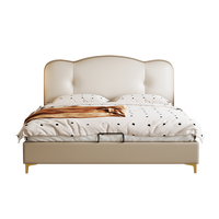 Einfaches Modernes Hochwertiges Polsterbett, Massivholz-Bettgestell, Weich & Komfortabel, Ideal für Schlafzimmer, Villen und Apartments