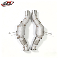 Collecteur d'échappement sport catalytique en acier inoxydable KM Performance pour Ferrari F8 Tributo 3.9T V8 Euro 6 – Amélioration du système d'échappement