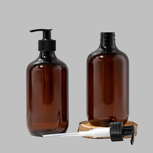 Tùy Chỉnh In Ấn Moq 100 Mảnh 500Ml Vòng Nhựa Pet Chai Màu Nâu Rửa Tay Tóc Dầu Gội Dầu Gội Điều Hòa Bao Bì Nhựa - Product Image 4