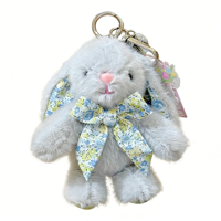 Nouveau design ODM, porte-clés en peluche mignon, petite taille, breloque de sac, porte-clés personnalisé, lapin moelleux