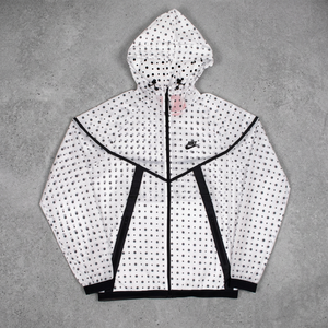   Vêtement technique d'extérieur Windrunner coupe-vent unisexe pour adulte, sportif, à manches longues, motif à pois blancs, pour le printemps - Product Image 3