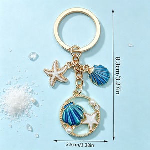 Porte-clés marin en alliage de zinc antirouille, logo personnalisé, émail, pieuvre, sirène, porte-clés en métal, souvenir océanique, pour promotion - Product Image 6