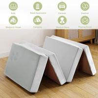 Colchoneta Portátil de Espuma Viscoelástica, Plegable en Cuatro Partes, Antideslizante, Lavable, Tipo Tatami, para Siesta o Yoga