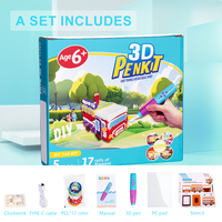 Hadiah natal untuk anak-anak mainan edukasi uap 3d pena gambar 1.75mm filamen Pcl pena cetak 3d dan aksesori