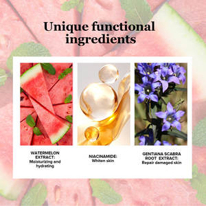 Cosmetici di bellezza biologico per la riparazione del viso anguria bagliore Niacinamide <span class=keywords><strong>gocce</strong></span> di <span class=keywords><strong>rugiada</strong></span> sbiancante idratante siero viso - Product Image 5