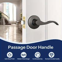 Ensemble de poignées de porte d'entrée noir mat avec levier intérieur réversible en alliage de zinc pour la sécurité résidentielle