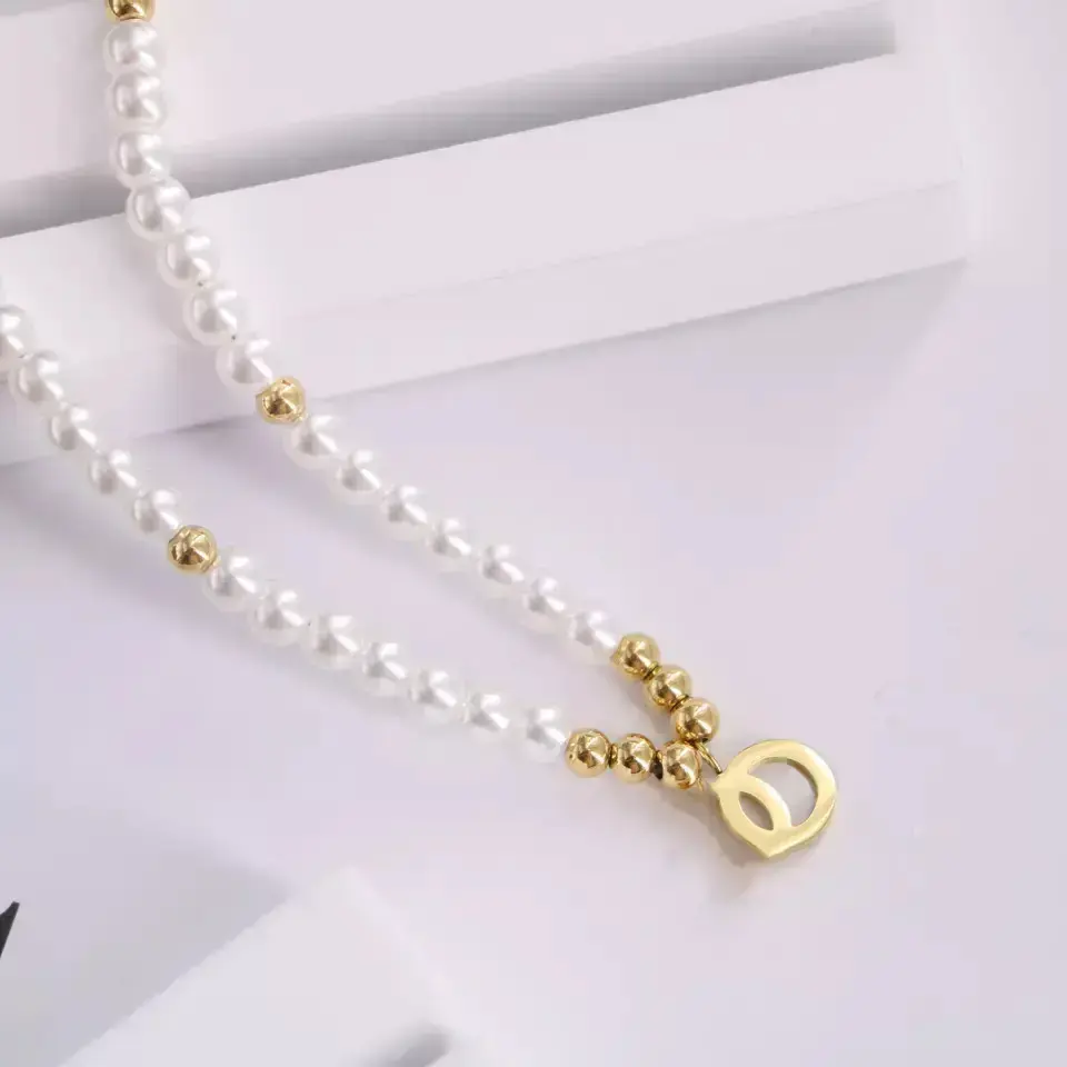 Fashion Jewelry Accessories High End Brand Vintage CC GG Alphabet Pearl Necklace Bracelet Set Designer Necklace