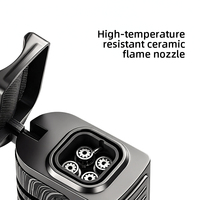 Briquet torche à 4 jets de flamme, rechargeable au butane, coupe-vent, avec perforateur de cigares, porte-cigares et optimiseur de tirage de cigares