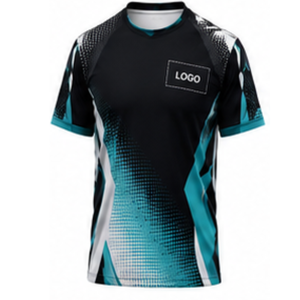 Maillot de sport personnalisé par sublimation, séchage rapide, polyester, tenue d'équipe, t-shirt d'entraînement e-sport, vente en gros OEM - Product Image 2