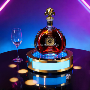 Luxury LED Infinite Abyss <b>Wine</b> Presenter, Golden Stainless Steel Luminous Stand for Bar VIP Bottle Service - Product Image 2