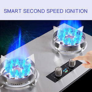 موقد غاز من الفولاذ المقاوم للصدأ محمول مدمج يعمل بالبطارية-موقد مزدوج للاستخدام المنزلي RV متوافق مع الغاز المسال/الغاز الطبيعي في الهواء الطلق - Product Image 5