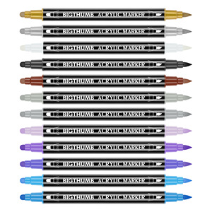 Nuovo Set di Pennarelli Acrilici Rock-Markers con Punte Reversibili, 16 Pennarelli Acrilici a Base d'Acqua Ideali per Pietra, Legno, Ceramica - Product Image 5