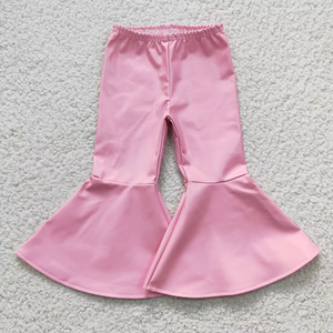 6 colori per bambini <span class=keywords><strong>pantaloni</strong></span> con fondo a campana a vita alta elastici per bambine <span class=keywords><strong>in</strong></span> <span class=keywords><strong>pelle</strong></span> con volant <span class=keywords><strong>pantaloni</strong></span> all'ingrosso - Product Image 4