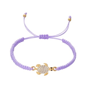 Boho Summer Adjustable Handmade WovenCord Rhinestone SeaTurtle Charm Braided <b>String</b> Bracelet - Product Image 5