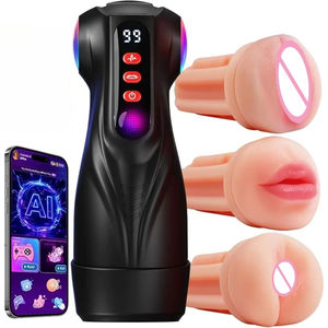 Männlicher Masturbator Sexspielzeug 3 Hüllen KI-Synchronisation Taschenmuschi Penispumpe 9 Saug- & 9 Vibrationsmodi Farbige Beleuchtung Stroker - Product Image 2