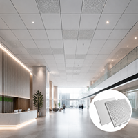 Panneau de plafond en aluminium perforé personnalisé, tuile métallique acoustique insonorisante pour salle de réunion, bureau, hôpital