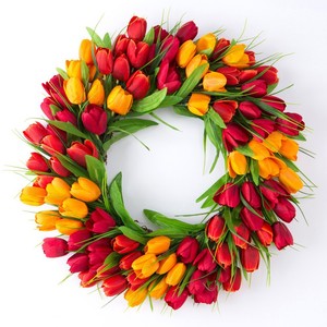Guirnalda <span class=keywords><strong>de</strong></span> Tulipanes Artificiales Hecha a Mano, Colorida, para Puerta Principal, Bodas, Decoración <span class=keywords><strong>de</strong></span> Pared para el Festival <span class=keywords><strong>de</strong></span> Primavera - Product Image 1