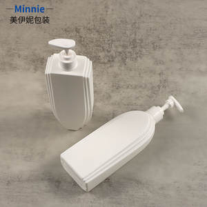 Minnie Oval Flat Lotion <b>Bottle</b> 500ml Press <b>Pump</b> Plastic Cosmetic Packaging Shampoo Conditioner Shower Gel Dispensing <b>Bottle</b> - Product Image 1